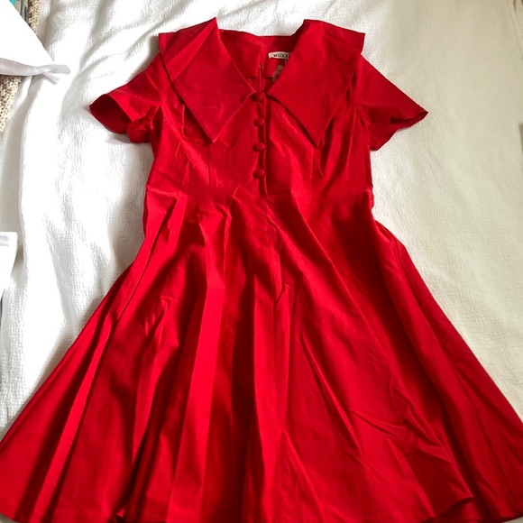 Red Button-Up Dress - Picture 1 of 4